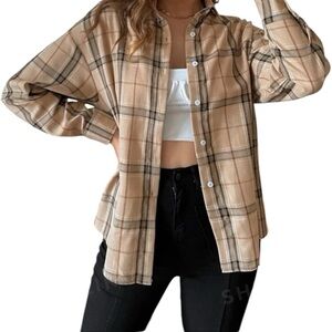Tan plaid top